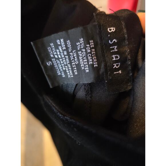 B. Smart Velvet Mini Dress S Womens Sleeveless Black Minimalist Whimsy Party - Picture 4 of 4